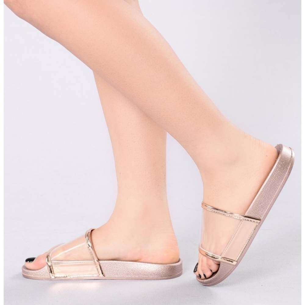 Fashion Nova Rose Gold Slides